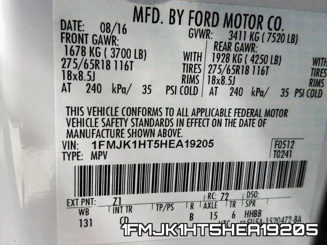 1FMJK1HT5HEA19205 фото 2