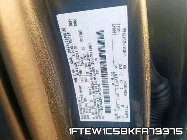 1FTEW1C58KFA73375 фото 2