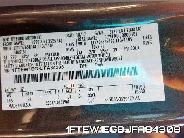 1FTEW1EG8JFA84308 фото 2
