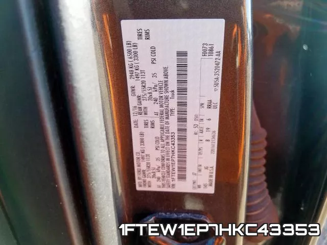 1FTEW1EP7HKC43353 фото 2