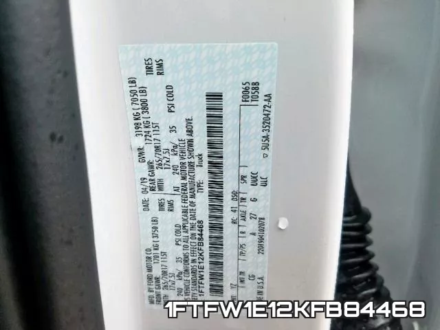 1FTFW1E12KFB84468 фото 2