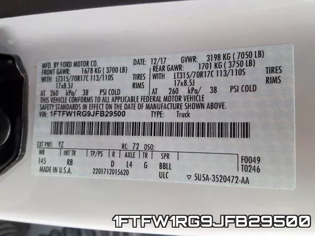 1FTFW1RG9JFB29500 фото 2