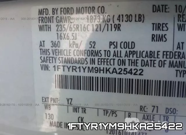 1FTYR1YM9HKA25422 фото 8