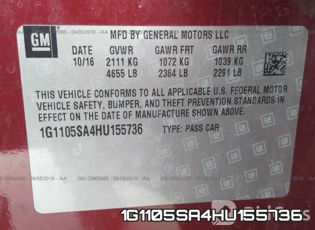1G1105SA4HU155736 фото 10