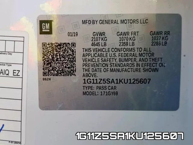 1G11Z5SA1KU125607 фото 2