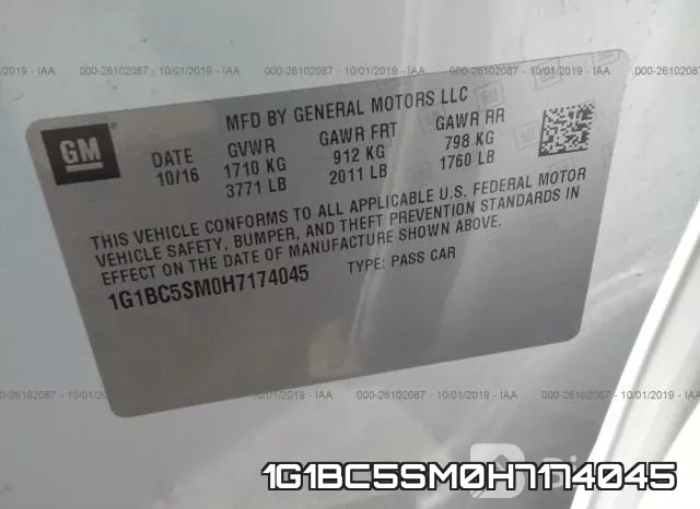 1G1BC5SM0H7174045 фото 10