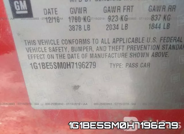1G1BE5SM0H7196279 фото 8