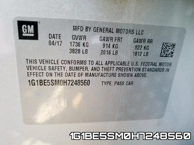 1G1BE5SM0H7248560 фото 2