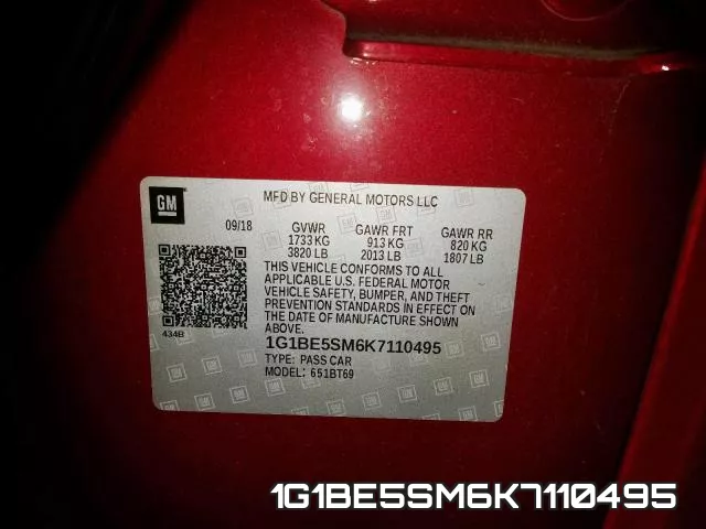 1G1BE5SM6K7110495 фото 2