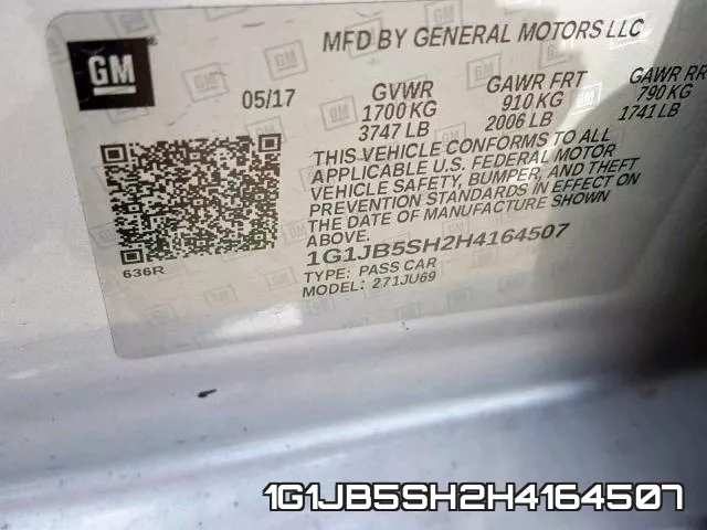 1G1JB5SH2H4164507 фото 2