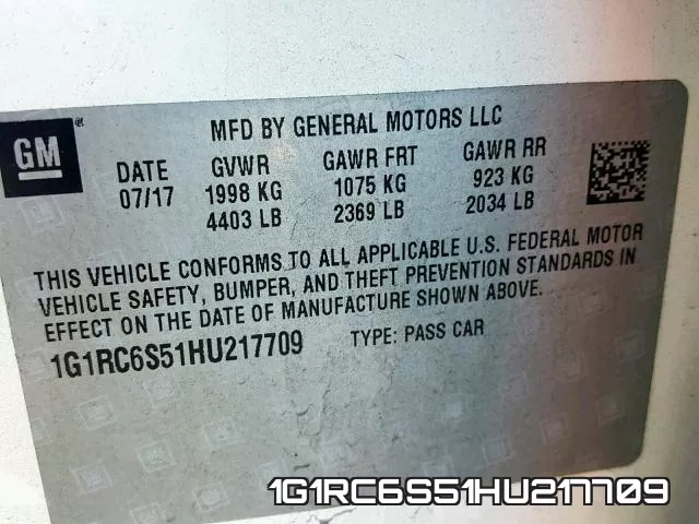1G1RC6S51HU217709 фото 2