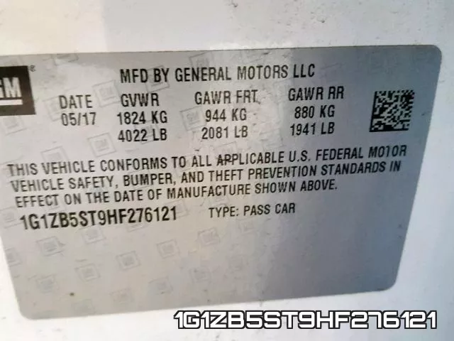 1G1ZB5ST9HF276121 фото 2