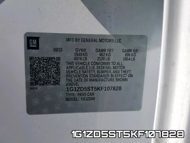 1G1ZD5ST5KF107828 фото 2