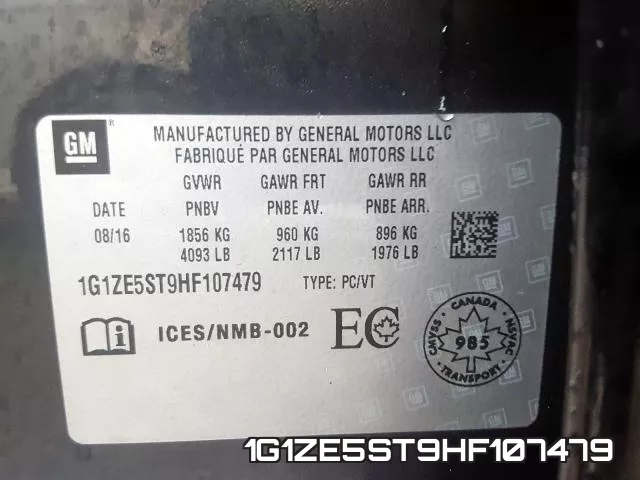 1G1ZE5ST9HF107479 фото 2