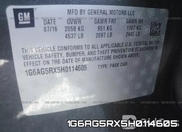 1G6AG5RX5H0114605 фото 10