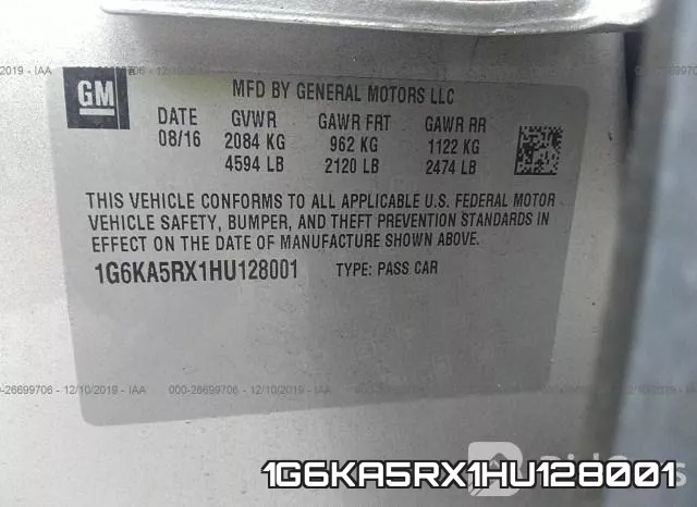 1G6KA5RX1HU128001 фото 8