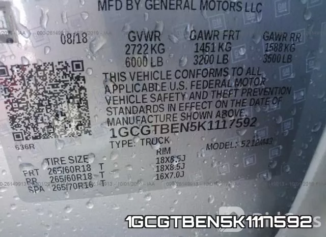1GCGTBEN5K1117592 фото 9