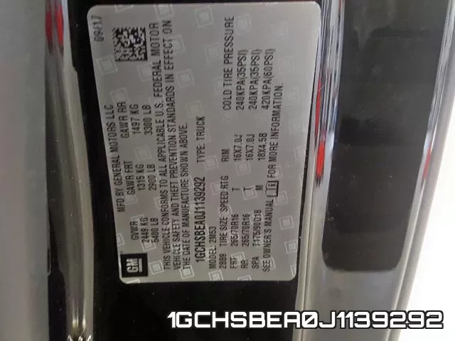 1GCHSBEA0J1139292 фото 2