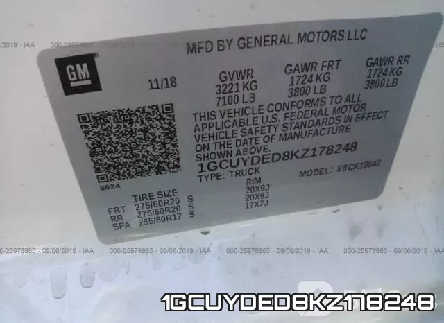 1GCUYDED8KZ178248 фото 10