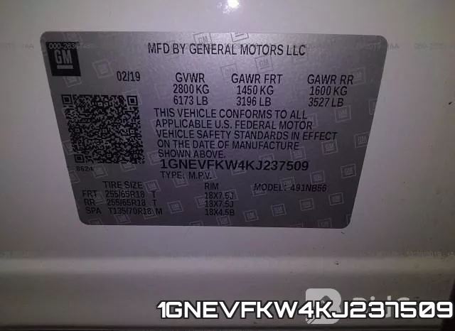 1GNEVFKW4KJ237509 фото 8