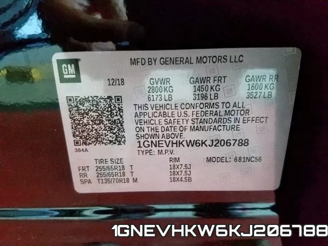 1GNEVHKW6KJ206788 фото 2