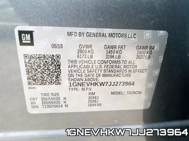 1GNEVHKW7JJ273964 фото 2