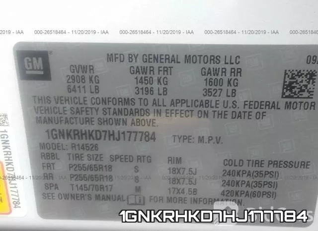 1GNKRHKD7HJ177784 фото 10