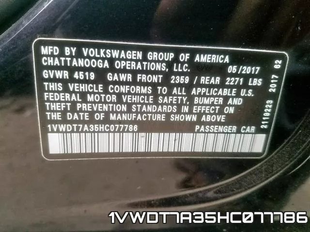 1VWDT7A35HC077786 фото 2