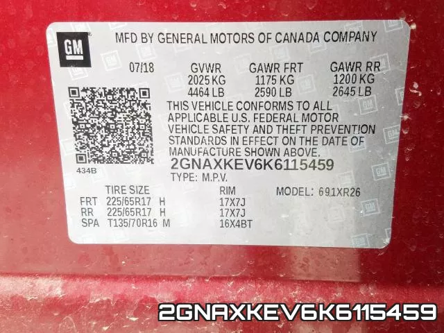 2GNAXKEV6K6115459 фото 2