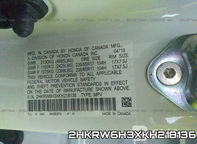 2HKRW6H3XKH218136 фото 10