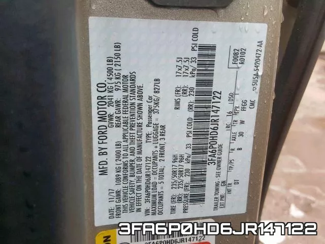 3FA6P0HD6JR147122 фото 2