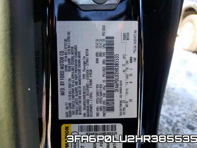 3FA6P0LU2HR385535 фото 2