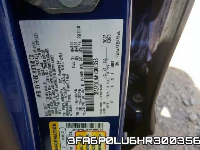 3FA6P0LU6HR300356 фото 2