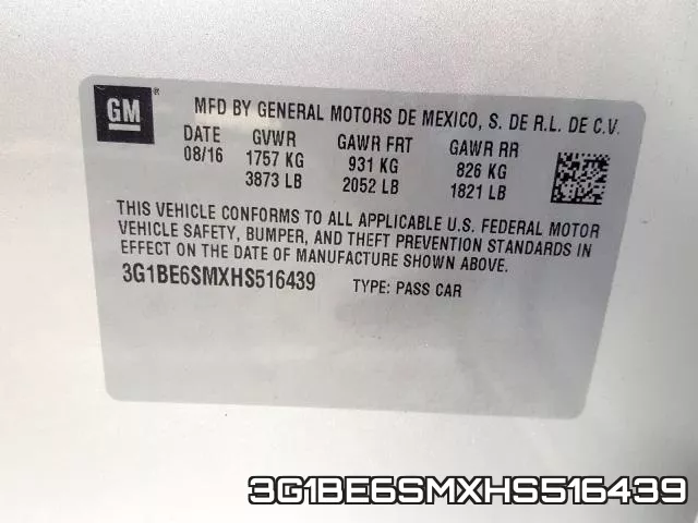 3G1BE6SMXHS516439 фото 2