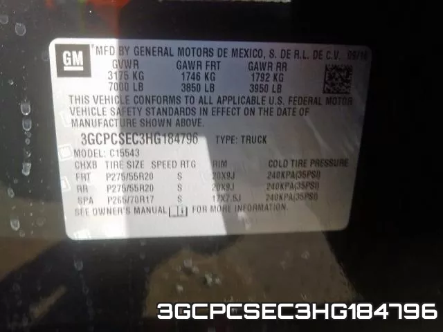 3GCPCSEC3HG184796 фото 2