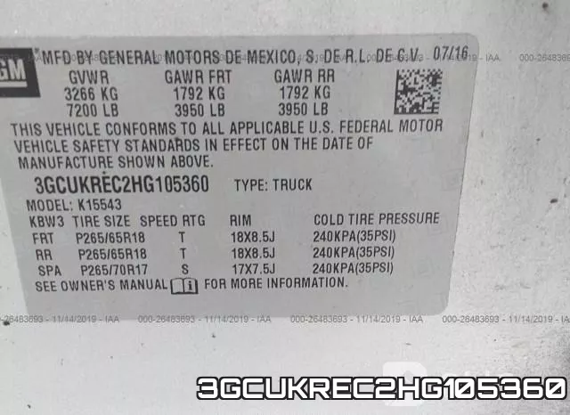 3GCUKREC2HG105360 фото 10