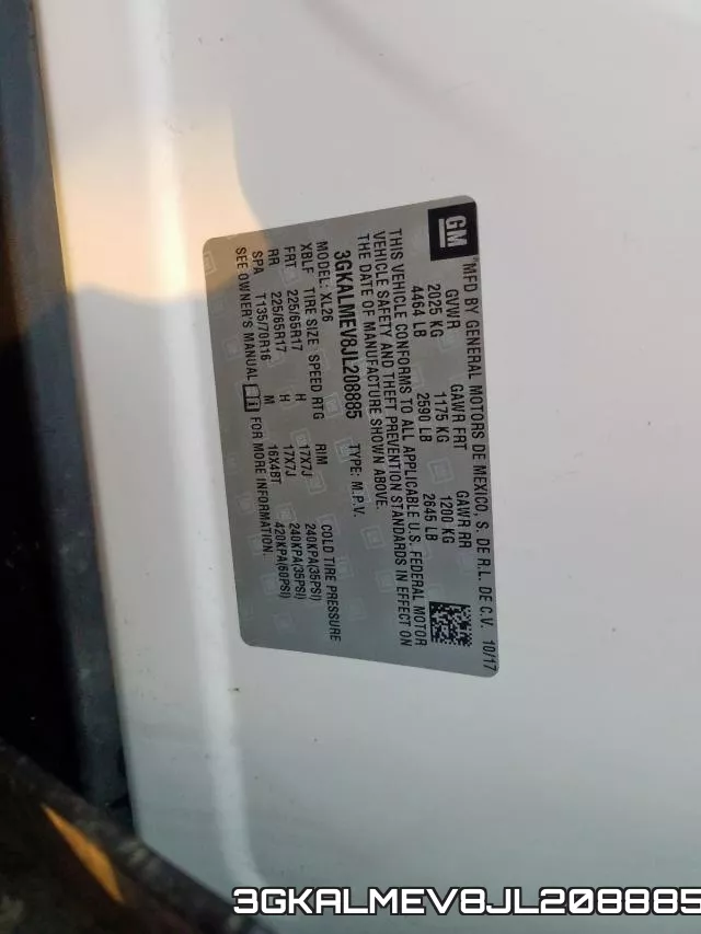 3GKALMEV8JL208885 фото 2