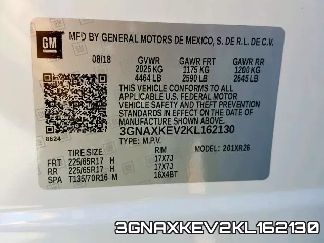 3GNAXKEV2KL162130 фото 2