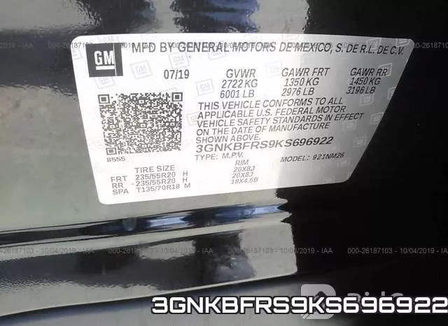 3GNKBFRS9KS696922 фото 10