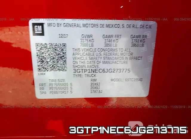 3GTP1NEC6JG273775 фото 10