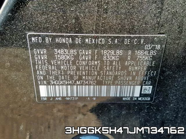 3HGGK5H47JM734762 фото 2