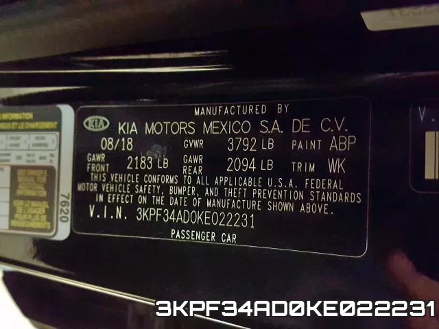 3KPF34AD0KE022231 фото 2