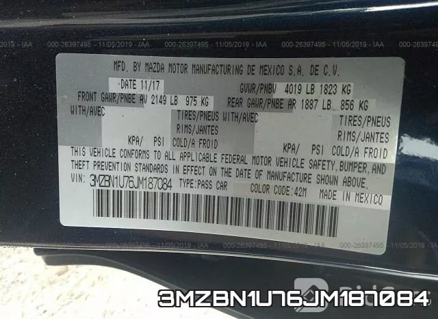3MZBN1U76JM187084 фото 9