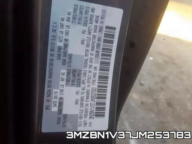 3MZBN1V37JM253783 фото 2