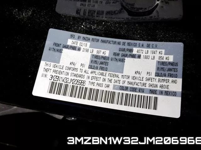 3MZBN1W32JM206966 фото 2