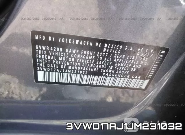 3VWD17AJ1JM231032 фото 8