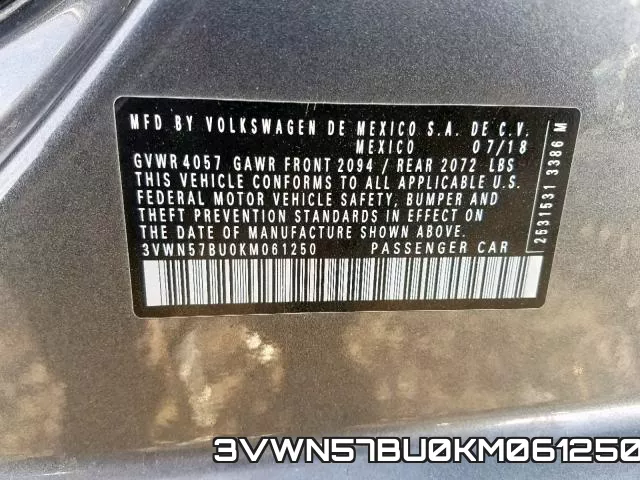 3VWN57BU0KM061250 фото 2