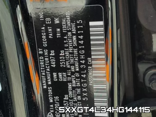 5XXGT4L34HG144115 фото 2