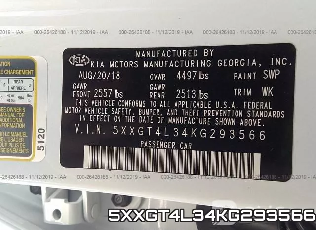 5XXGT4L34KG293566 фото 10