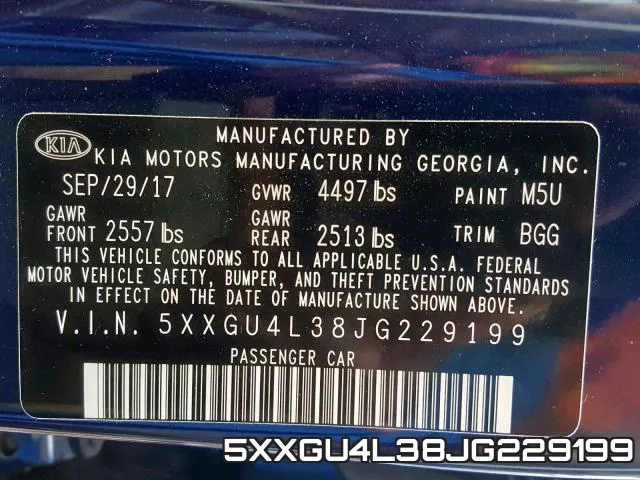 5XXGU4L38JG229199 фото 2